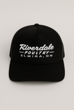Trucker Hat - Black with White Stitching