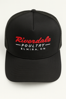 Trucker Hat - Black with Red Stitching