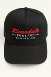 Trucker Hat - Black with Red Stitching