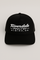 Trucker Hat - Black with White Stitching