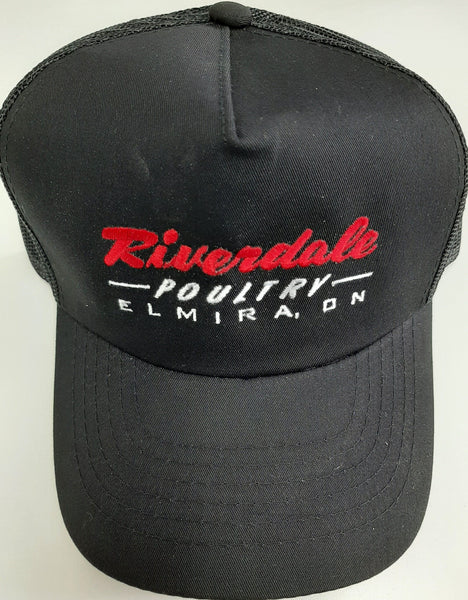 Trucker Hat - Black with Red Stitching