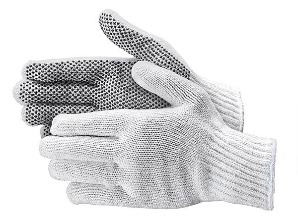 Knit Cotton Gloves with Poly Dots (12 pairs per order)